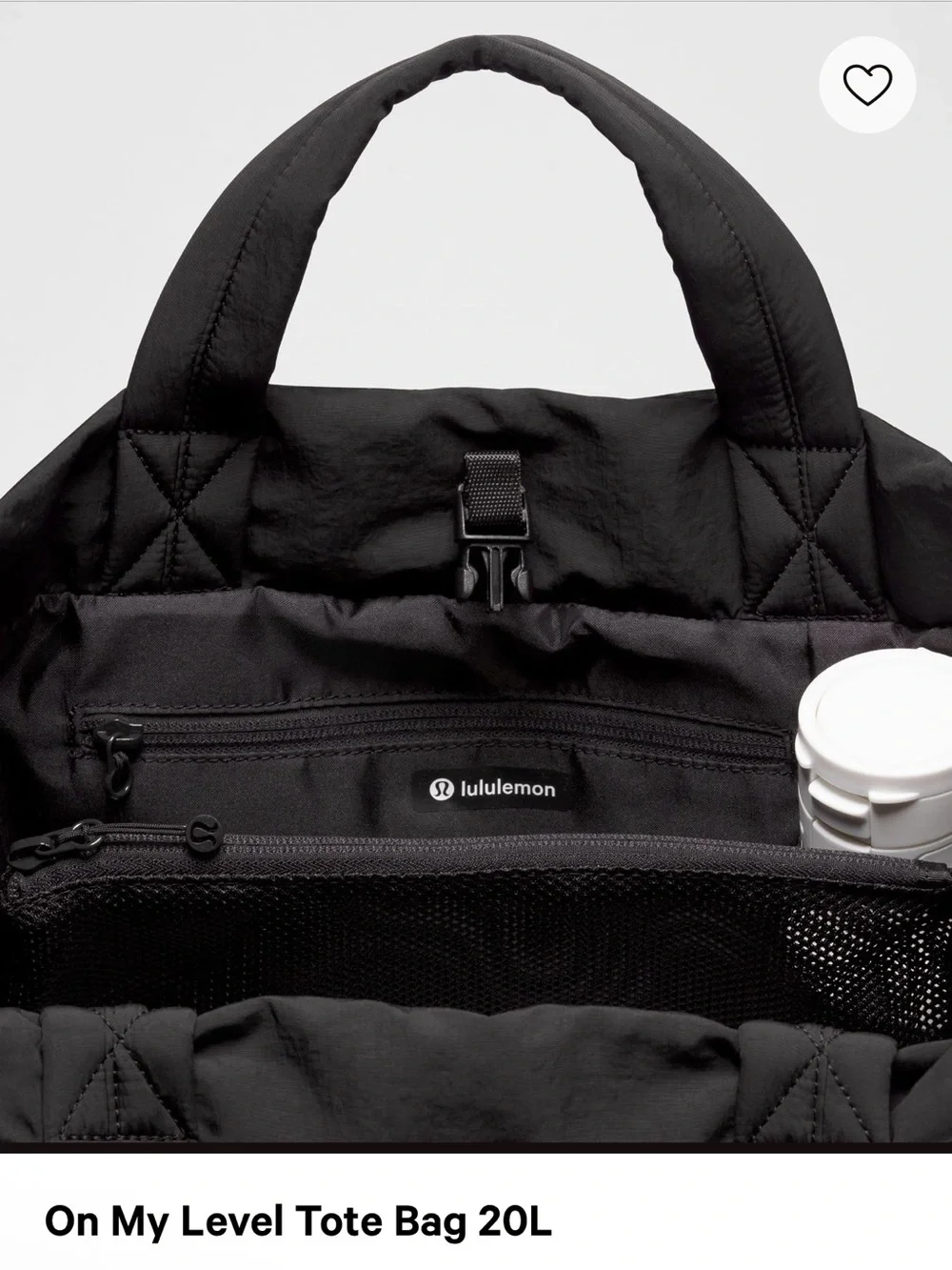lululemon athletica Black Tote with Gold Hardware